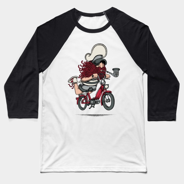Moped Sailor Baseball T-Shirt by Copenhagen Poster